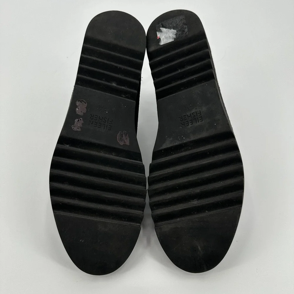 Eileen Fisher Shoes‎ Womens Size 8.5 Black Suede Loafers Slip On Comfort Moc Toe